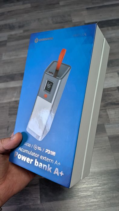 Power Bank A+ 40.000 mAh, 100W, PD, Fast Charge,Lanternă, Nou