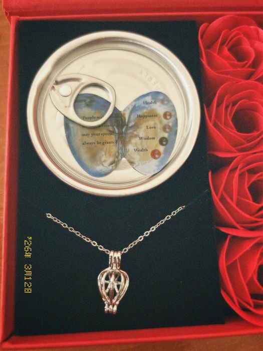 Цепь подарочный набор длина 15 см титан жемчуг