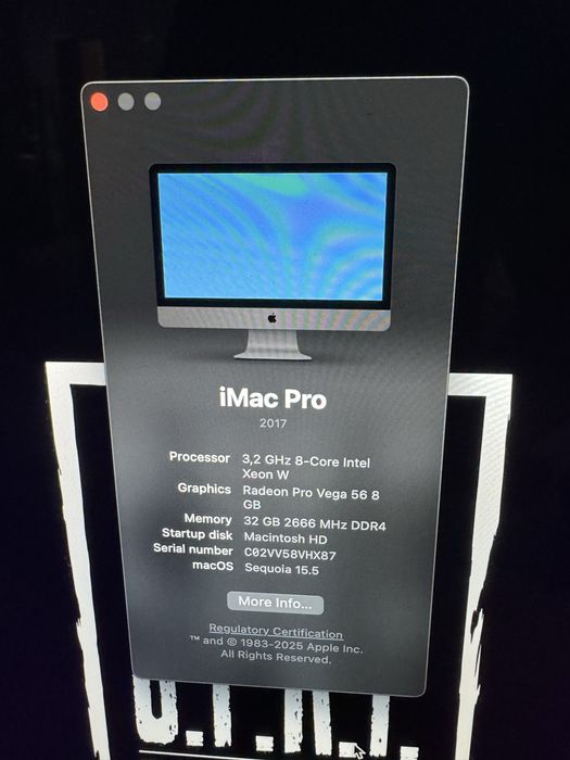 iMac Pro 2017 intel Xeon W 32RAM 1TB SSD