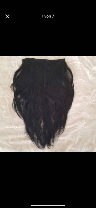 Естествена черна коса на 4 треси + подарък клипси за смяна