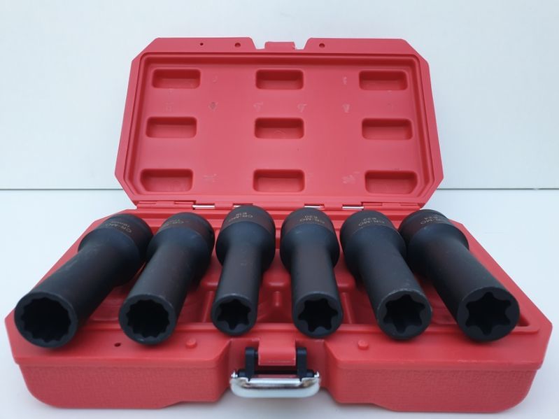 Trusa tubulare lungi de impact 3/4 12 laturi euro torx bihexagonale