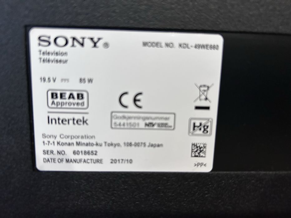 Телевизор SONY  49ʼʼ