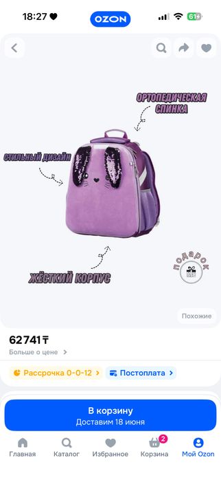 Рюкзак отропедический для девочек