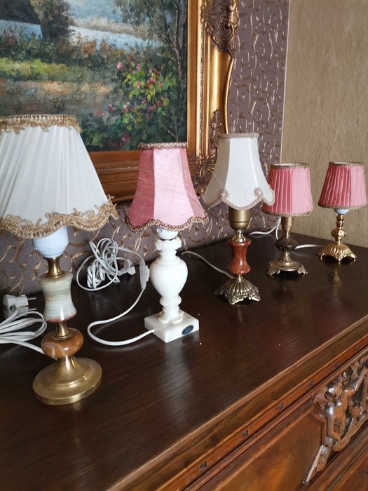 Малки настолни лампи мрамор ,месинг