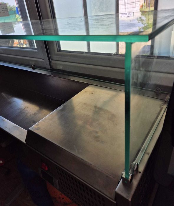 Vitrină frigorifică pentru sosuri - Inox cu Geam – 157x39x49 cm