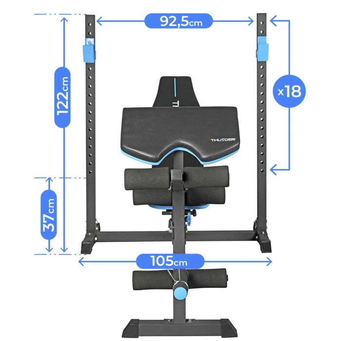Bancă Fitness Multifuncțională cu Suport Haltere și Presă Picioare