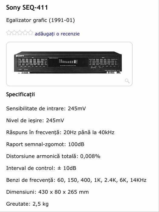 Sony SEQ 411 egalizator grafic