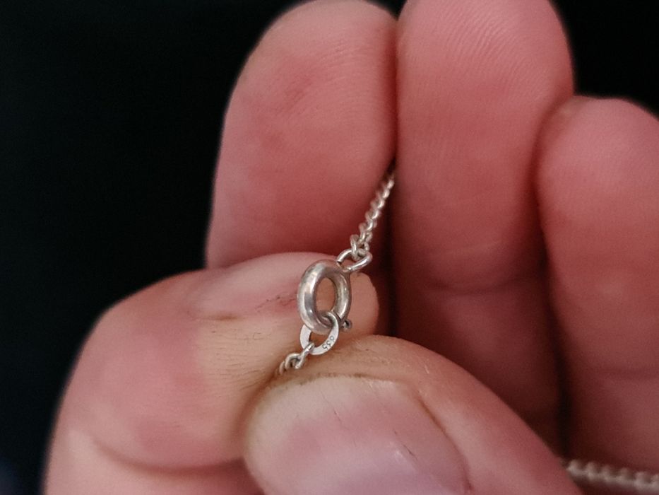 N Lant argint Germania 835,foarte lung 82 cm,pandantiv argint 925