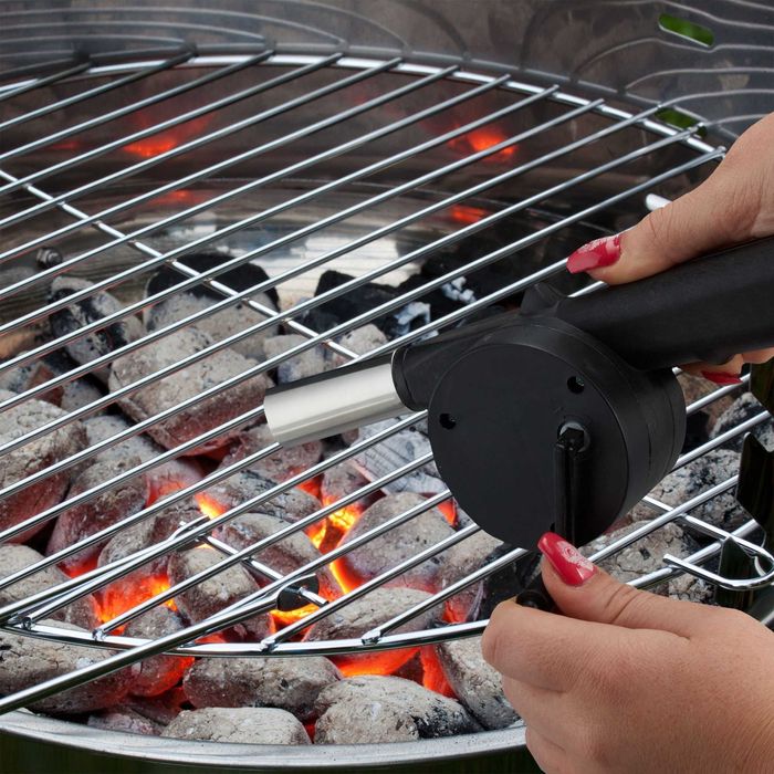 Suflanta manuala de aer pentru gratar sau semineu cu manivela 8x25 cm