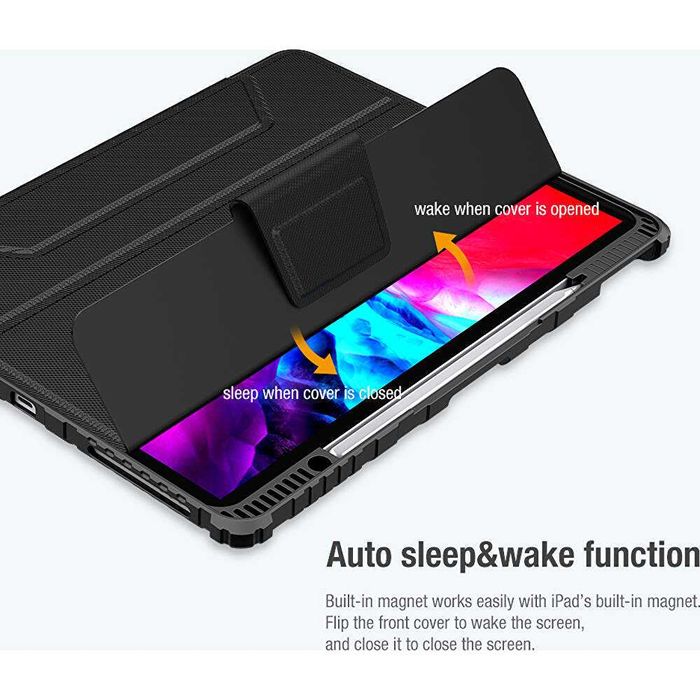 Husa flip armor + Folie APPLE iPad Pro 12.9 inch 2020-2022 Air 13 2024