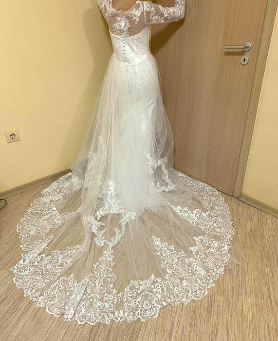 %% 2 в 1 Сватбена рокля + допълнителен шлейф