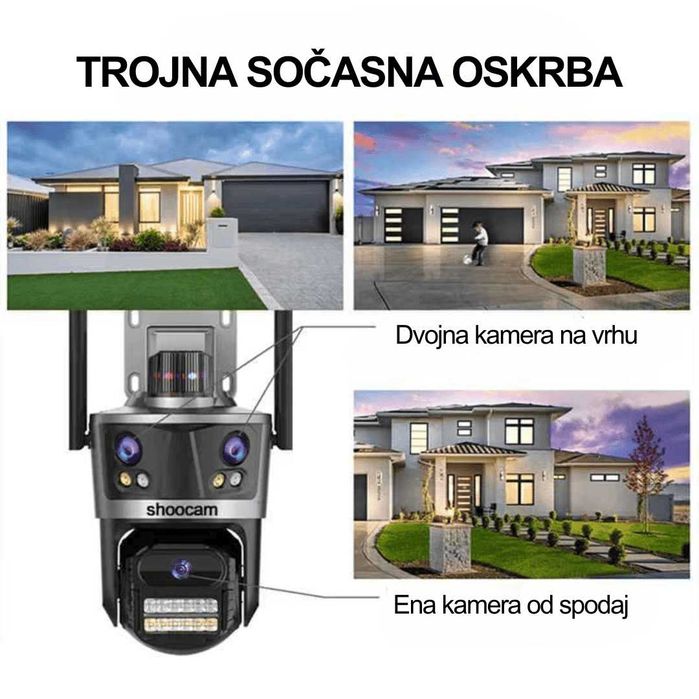 iCSee 12МР- Тройна външна WiFi камера 3 Обектива 12 мегапиксела