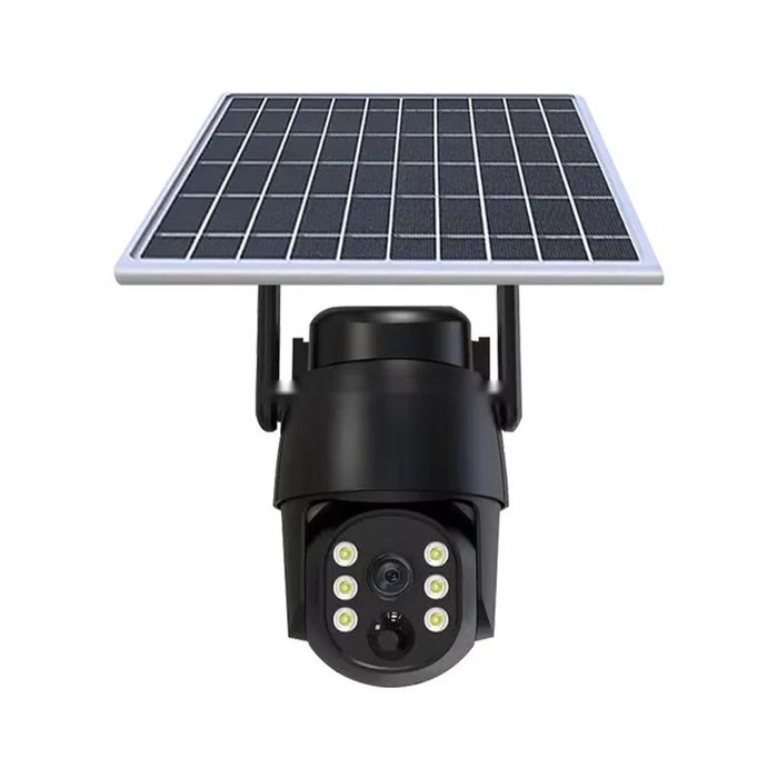 Camera de supraveghere 4G cu panou solar 5MP senzor miscare cartela zoom urmarire oe telefon, neagra