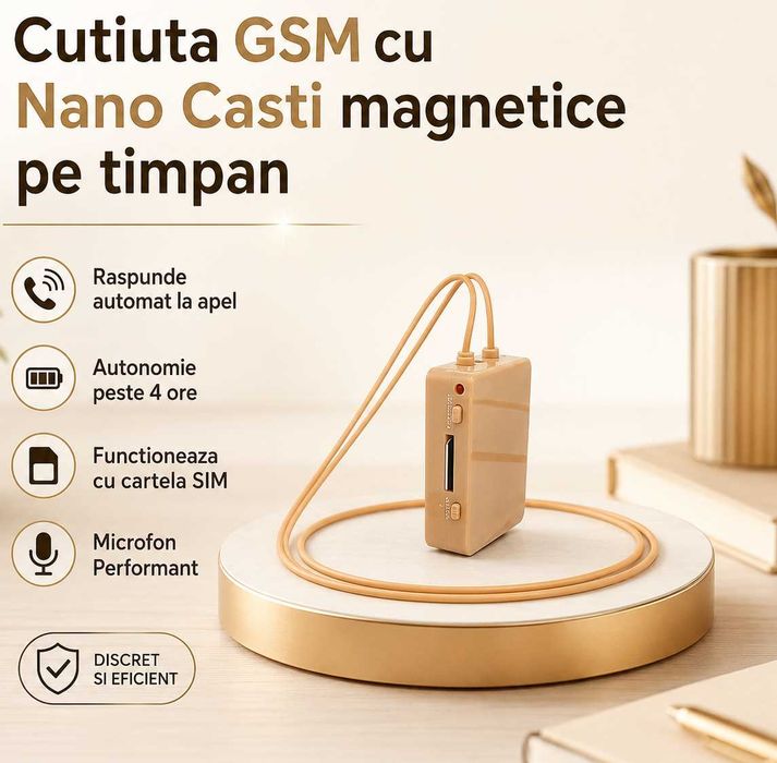 Cutie GSM/ Cutiuta Nedetectabila cu Casti Magneti/ Casca Copiat