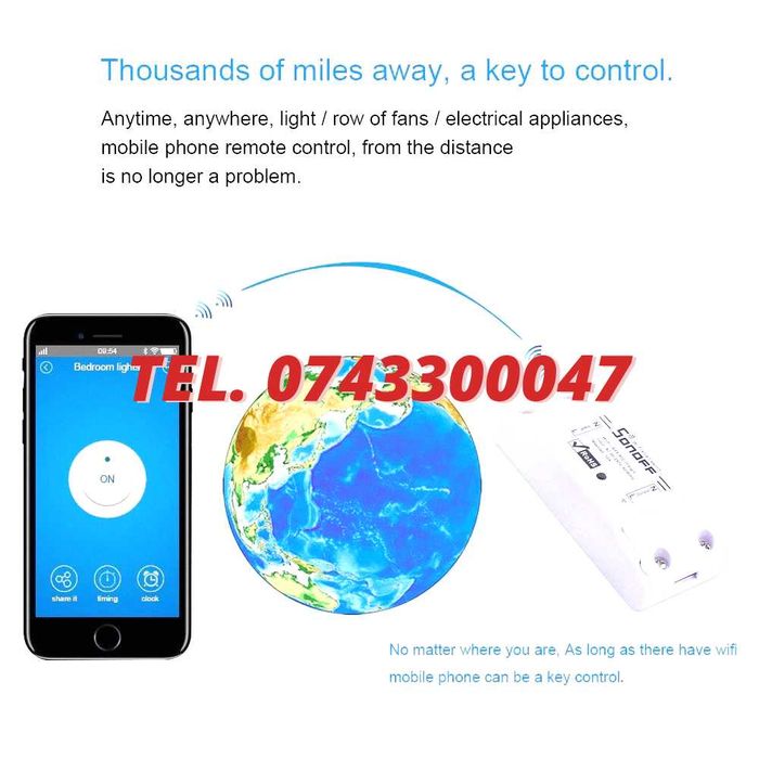 Releu Wireless Sonoff Automatizari Cu Control La Distanta Prin Telefo