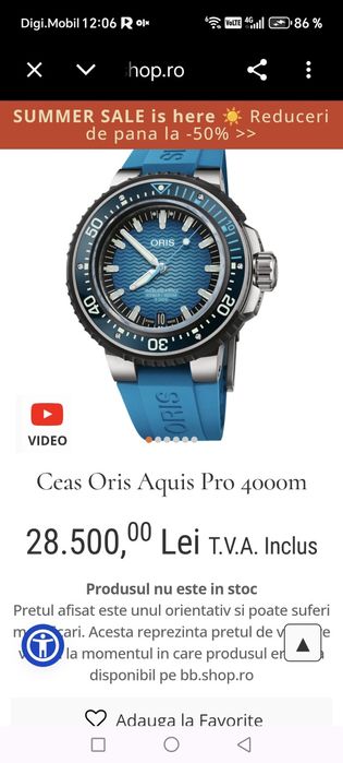 Ceas Oris Aquis Pro 4000 m Professional Diver 49,5 mm 5 zile rezerva!!