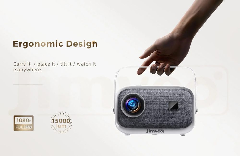 Висококачествен Проектор Jimveo 1080p Full HD  WiFi 6 и Bluetooth 5.2
