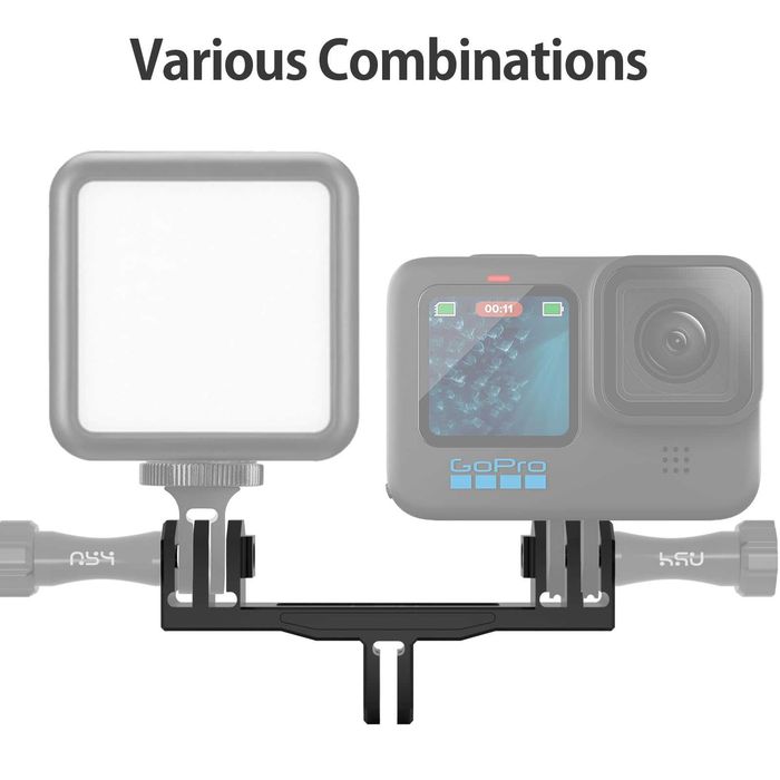 Suport dublu HSU pentru camere de acțiune GoPro / Insta360 / Osmo Action
