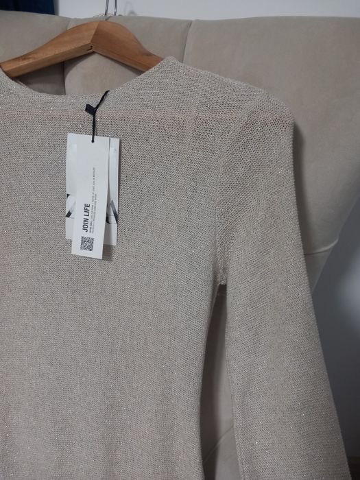 Rochie Zara lunga cu sclipici culoare Champagne mărimea M