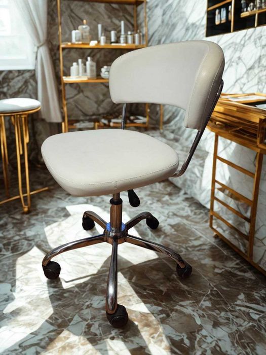 Офис стол SNEDSTED бяла изкуствена кожа/хром - 7 броя