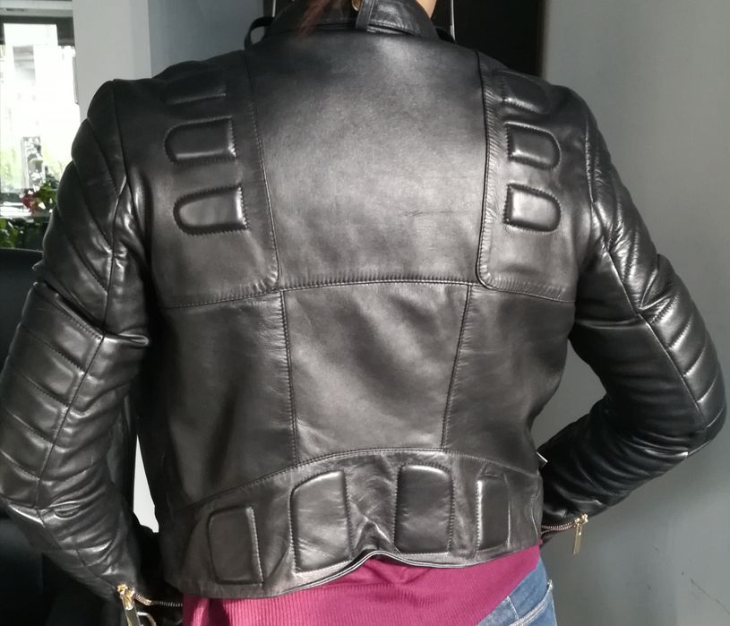 Луксозно черно кожено яке Александър Вутие