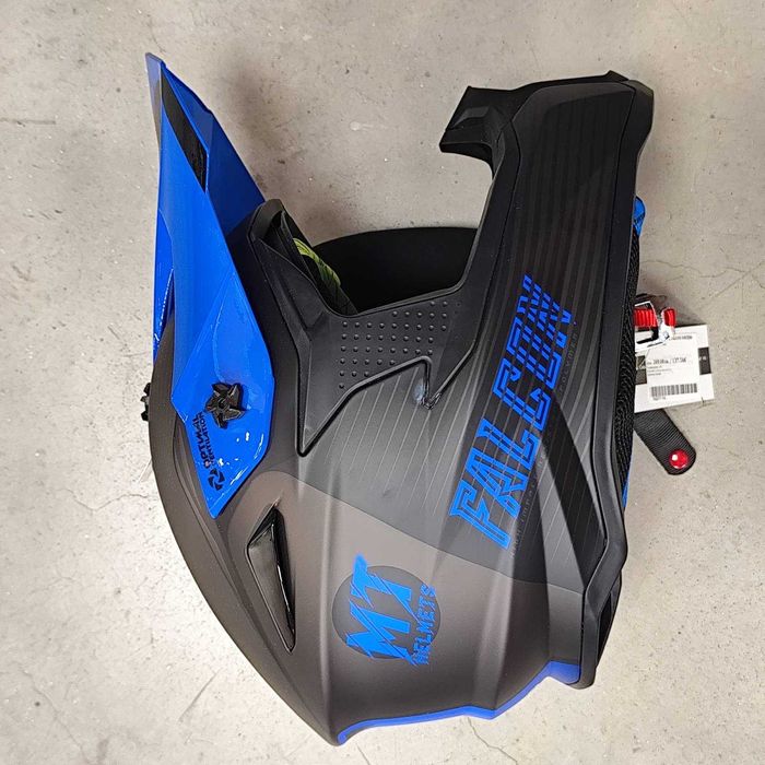 ПРОМОЦИЯ  Мотокрос каска MT Falcon SYSTEM-MATT BLUE - Код: 35277