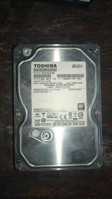 Hdd Жесктий диск 1Tb