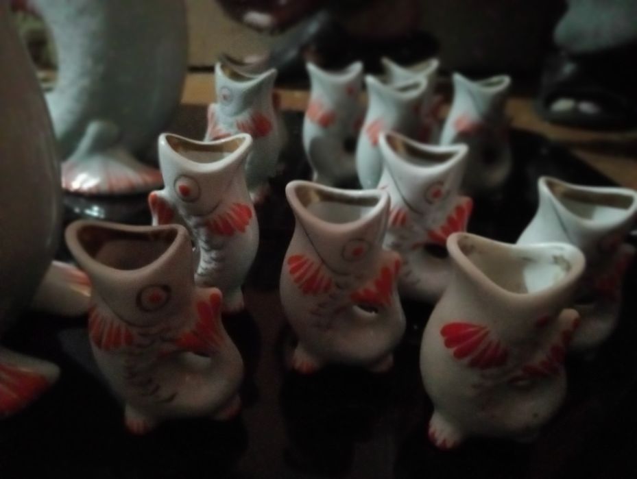 Фарфор винтажный ,,Рыбка " со стопками.