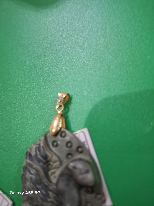 Кулон мужской золото 583 камень агат