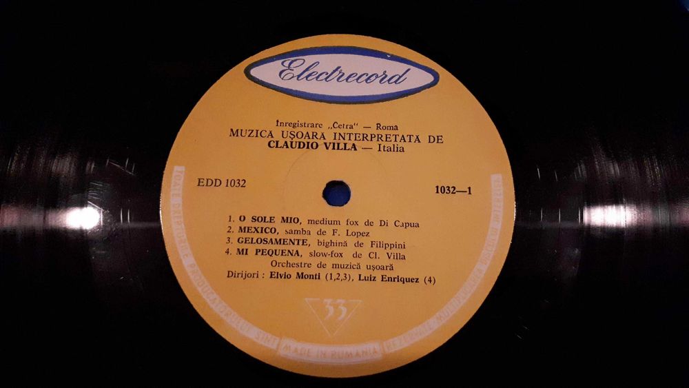 Disc vinil celebru: Claudio Villa - muzica usoara italiana