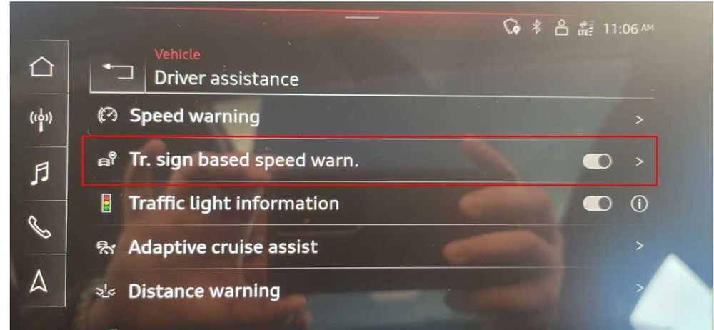 Ауди SOS изключване Traffic Sign Speed Warning turn off Audi A6 Q5 Q7