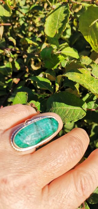 Inel argint 925 cu piatra smarald