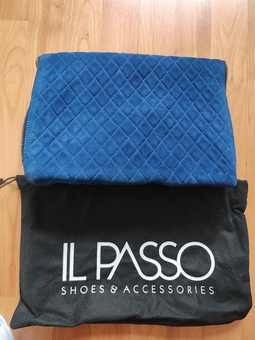 Plic albastru din piele Il Passo