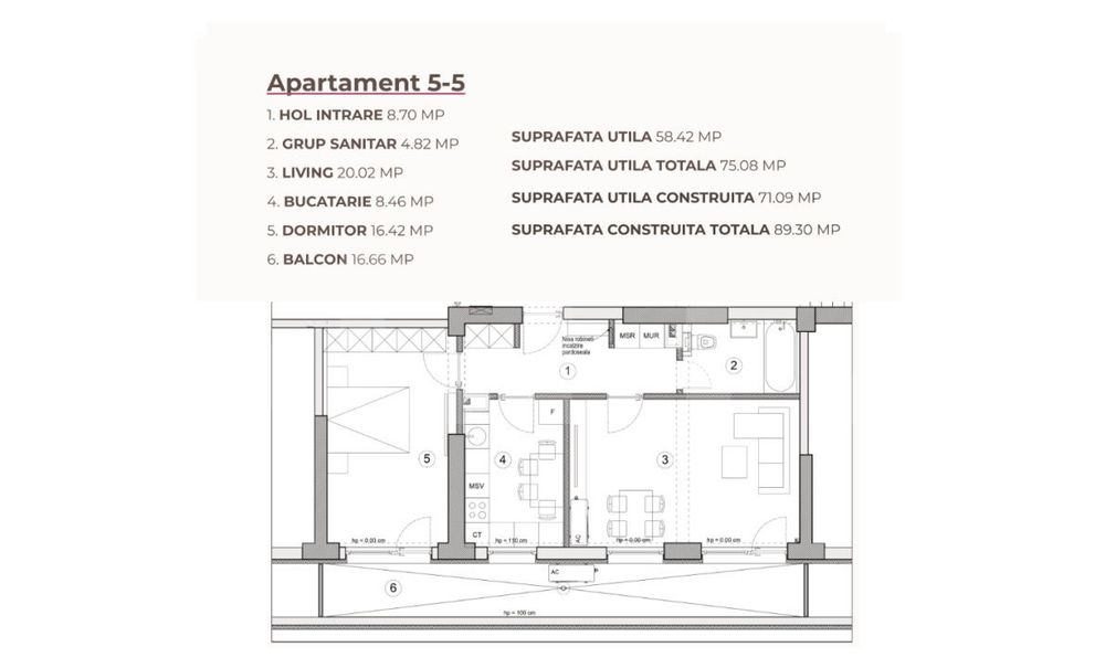 Apartament 2 camere, 75.08 mp, ansamblu 0% Comision Achizitie, Calea S — fotografia 3