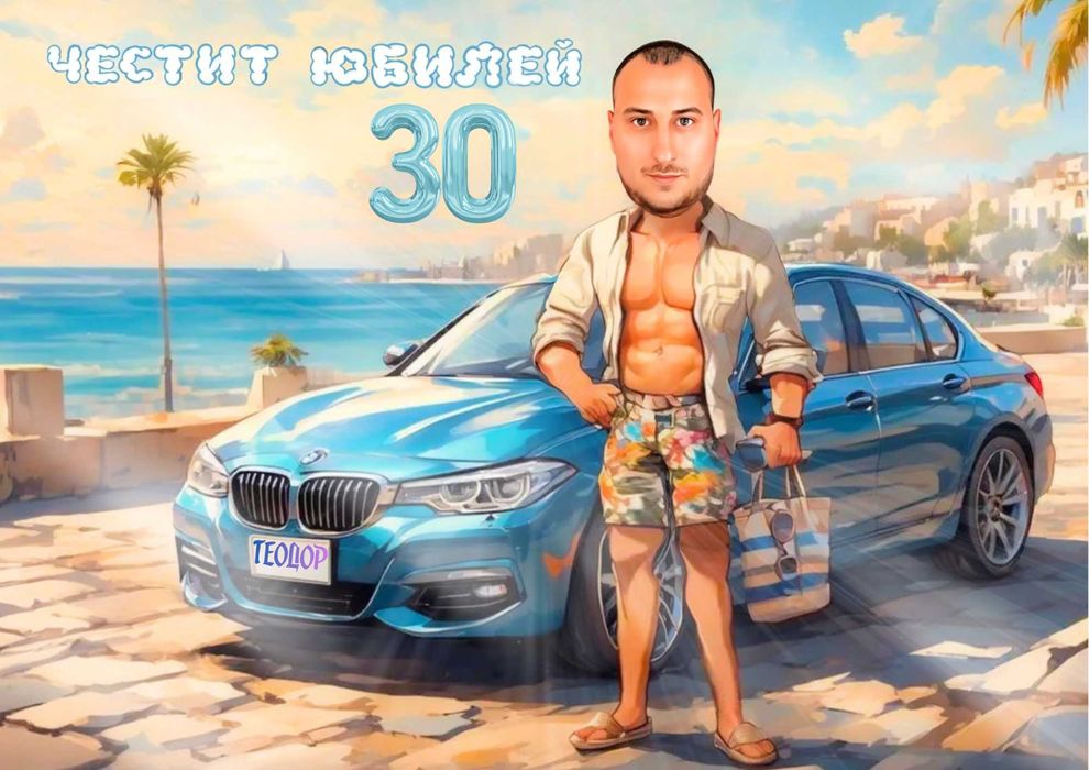 Карикатура по снимка , подарък карикатури дигитални , за мъж , за жена