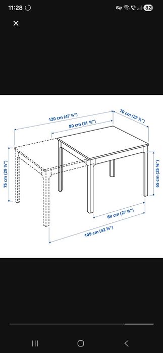IKEA Masă extensibilă stejar EKEDALEN 80/120x70