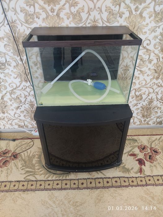 Продам аквариум 80 литров вместе с тумбой