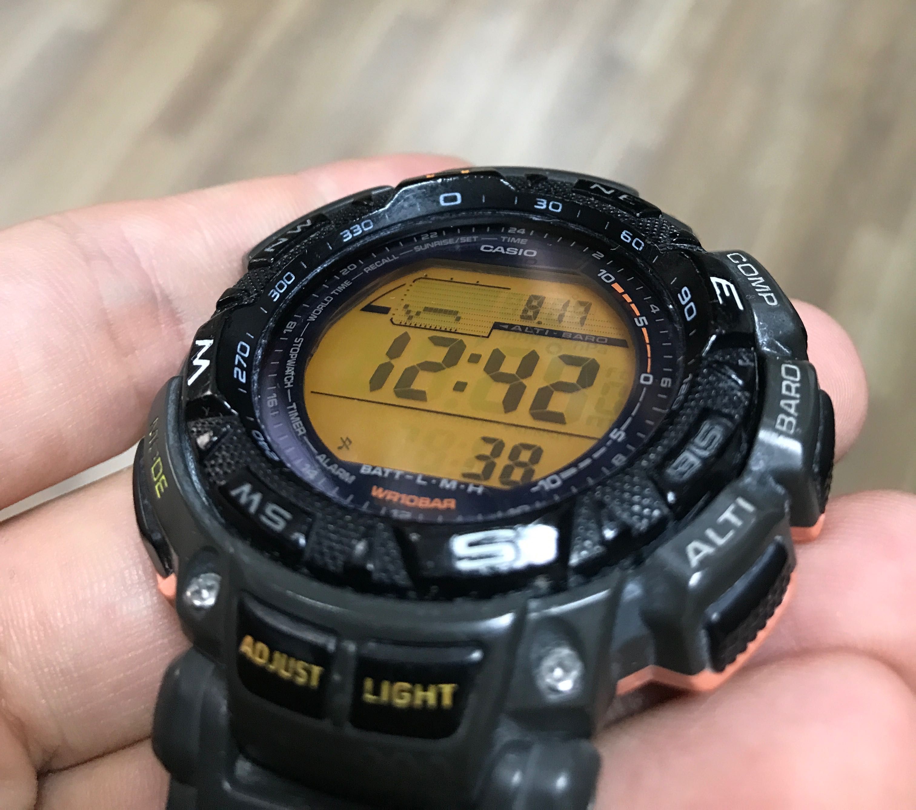 Casio Pro Trek Prg 240 Solar Stainless Компас Алти Баро Термометър гр Пловдив Център • Olx Bg