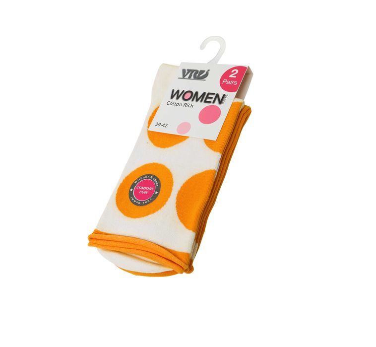 Памучни  дамски чорапи 2 чифта, на точки, безшевни, удобни