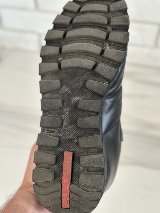 Кожени обувки Prada Black Prax