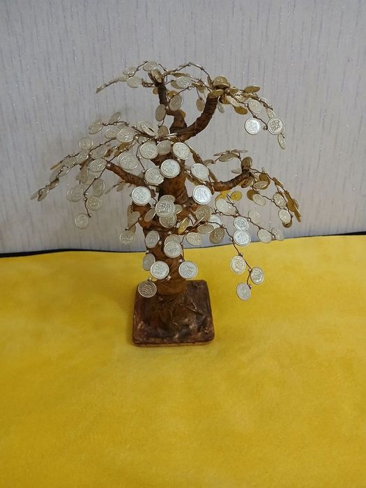 Ручная работа денежное золотое дерево из монет