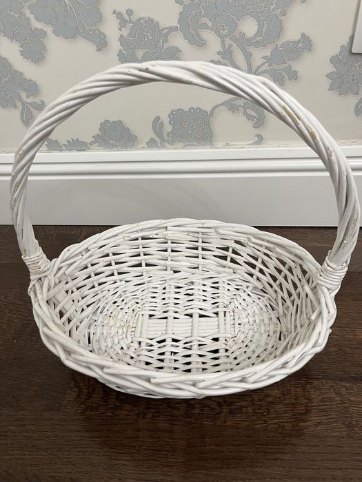 Корзина 35*28*11 см плетеная белая подарочная