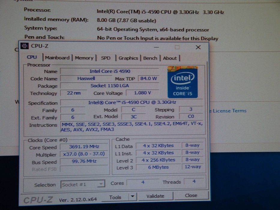 Procesor intel core i5 4590 3.7 Ghz 1150 84w cooler intel original nou
