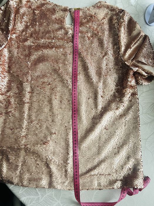 Bluza paiete roz,Damart, 46-48, noua