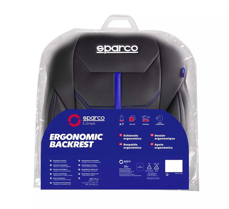 Универсална подложка за седалка Sparco - Черно/Синьо.