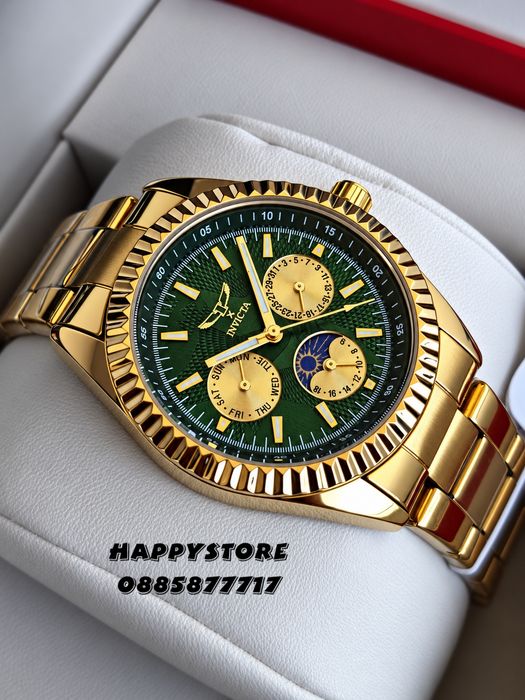 INVICTA Emerald gold green dial unisex 38 mm, Инвикта нов унисекс часовник