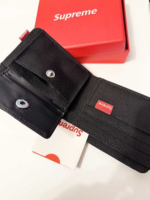 Portofel negru stil Supreme cu compartimente