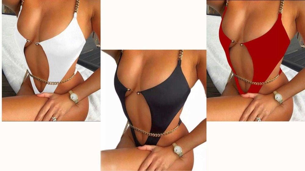 Costum de baie damă elegant | Model Premium | Alb, Negru, Roșu, Roz | Nou