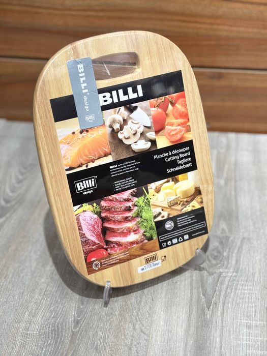 Доска разделочная деревянная Billi круглая с ручкой