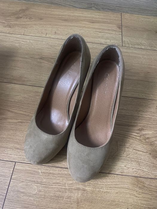 Pantofi cu toc piele întoarsă 38